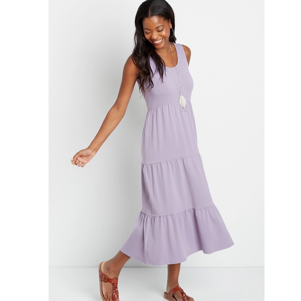 Maurices GREEN Tiered Maxi Dress